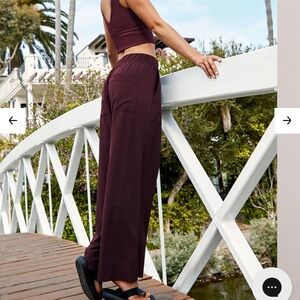 Beyond Yoga Burgundy Wide Leg pant